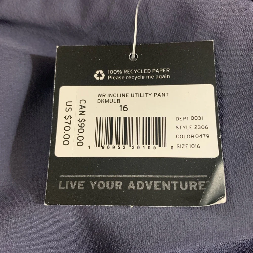 NWT Eddie Bauer Slate Blue Utility Pants - Picture 7 of 7